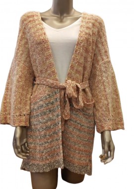 Γυναικεία ombre πλεκτή ζακέτα με ζώνη