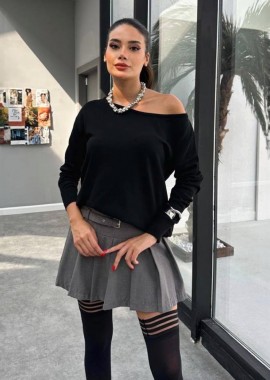 Zoha γυναικεία πλεκτή μπλούζα μαύρο