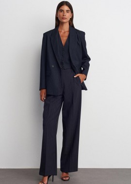 MORGAN Γυναίκειο σακάκι με ριγες ανθρακι