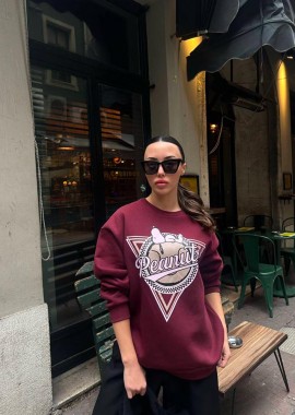 Peanuts γυναικείο φούτερ μπορντό