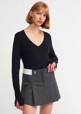 MISSA γυναίκεια πλεκτή μπλούζα με V γιακά