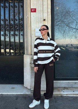 Houston γυναικείο σετ φορμας καφε