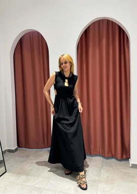 LYDIA ΓΥΝΑΙΚΕΙO ΑΜΑΝΙΚΟ MAKΡΥ ΦΟΡΕΜΑ (ΜΑΥΡΟ)