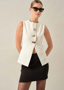 YOOP γυναίκειο τοπάκι γιλέκο με αξεσουάρ καρφίτσες