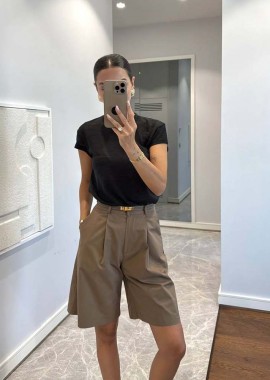 Marlie γυναίκεια βερμούδα ψηλόμεσο ισια γραμμή