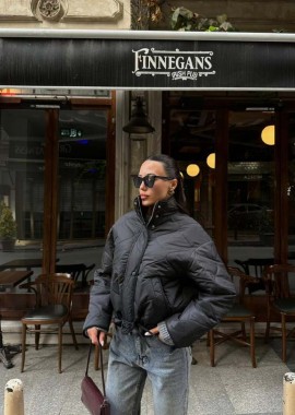 ANIK γυναικείο κοντό μπουφάν καπιτονέ (Σκούρο Καφέ)