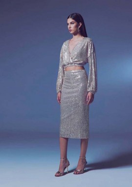 NELLY γυναίκεια midi φούστα μπεζ