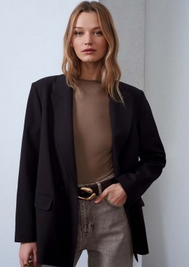 DUFF γυναικείο μπλέιζερ με κουμπιά μαύρο