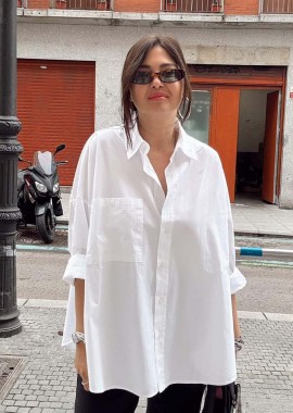 SOU - NAMMOS πουκάμισο oversized μακριά λευκο