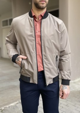 Ανδρικό μπεζ ελαφρύ Bomber Jacket WS2803B