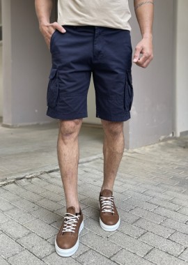 Ανδρική μπλε cargo βερμούδα 242102