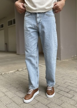 Ανδρικό χλώριο Loose τζιν ελαστικό πεντάτσεπο με φερμουάρ 1002