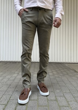 Ανδρικό χακί υφασμάτινο Chinos παντελόνι Ben Tailor 0285K