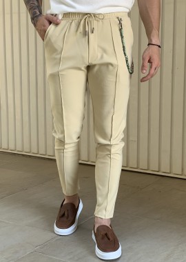 Ανδρικό μπεζ ανοιχτό υφασμάτινο παντελόνι PNT633