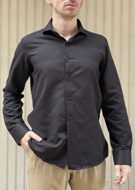Ανδρικό μαύρο πουκάμισο Oxford Modern Fit 243015