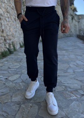 Ανδρική αθλητική μπλε navy φόρμα με λάστιχο 50125