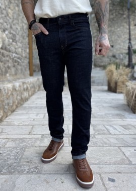 Ανδρικό blue black τζιν ελαστικό ίσια γραμμή GB5735