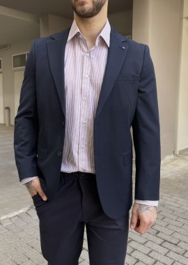 Ανδρικό μπλε σακάκι με τσέπες 6596B