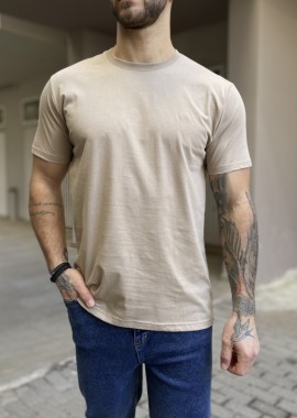 Everbest ανδρικό μπεζ Plus Size T-shirt 2328000B