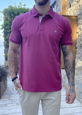 Everbest ανδρική κερασί πικέ Polo μπλούζα Plus Size 252834R
