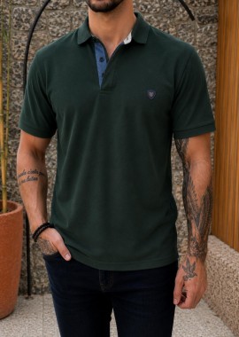 Everbest ανδρική κυπαρισσί πικέ Polo μπλούζα Plus Size 262832G