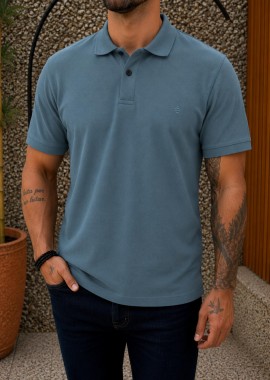 Origin ανδρική γαλάζια πικέ Polo μπλούζα Plus Size 252717G
