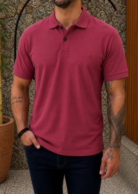 Origin ανδρική κερασί πικέ Polo μπλούζα Plus Size 252717C