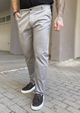 Ανδρικό γκρι παντελόνι καπαρντίνα Chinos BO2909G