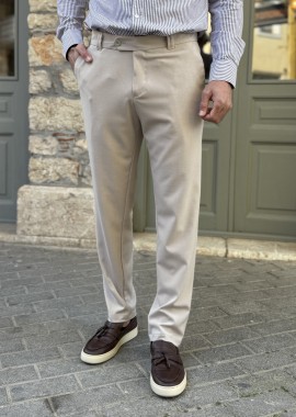 Ανδρικό μπεζ υφασμάτινο ίσιο παντελόνι FCL5300B