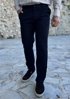 Ανδρικό μπλε υφασμάτινο παντελόνι Chinos D1351N
