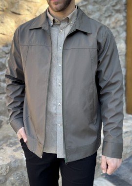Ανδρικό λαδί ελαφρύ Jacket με γιακά D1920L
