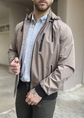 Ανδρικό καφέ Jacket με κουκούλα WS8032W