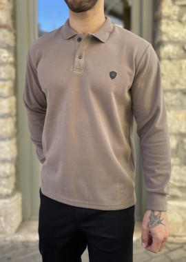 Everbest Ανδρική πούρο Polo μακρυμάνικη μπλούζα Plus size 261032P