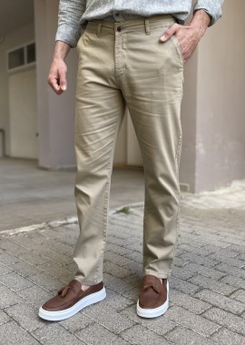 Dynamo ανδρικό μπεζ παντελόνι υφασμάτινο Chinos M1315