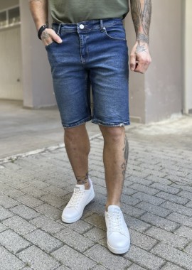 Ανδρική μπλε σκούρο ελαστική τζιν βερμούδα 20131