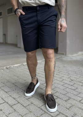 Ανδρική μπλε υφασμάτινη Chinos βερμούδα 2422B