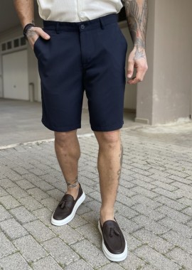 Ανδρική μπλε υφασμάτινη βερμούδα 2390B