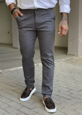 Ben Tailor ανδρικό ανθρακί υφασμάτινο Chinos παντελόνι 0178G