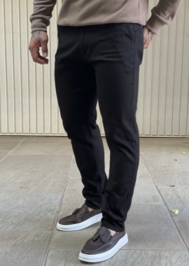 Ben Tailor ανδρικό μαύρο υφασμάτινο Chinos παντελόνι 0178