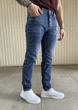 Ανδρικό μπλε τζιν παντελόνι με κουμπιά GB55282