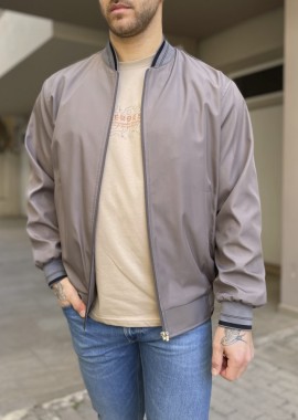 Ανδρικό γκρι ελαφρύ Bomber Plus Size D1900G