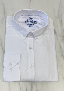 Ανδρικό λευκό κλασικό πουκάμισο Oxford Plus Size CA2524W