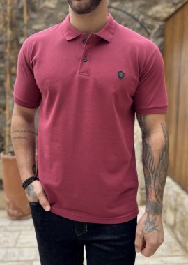 Everbest ανδρική κερασί πικέ Polo μπλούζα Plus Size 262839