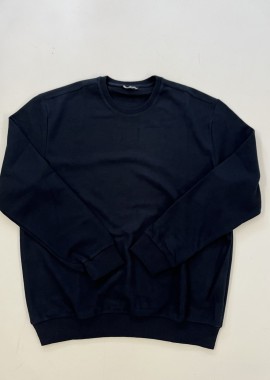 Ανδρική μπλε μακρυμάνικη μπλούζα με στρογγυλή λαιμόκοψη Plus Size EP2402810N