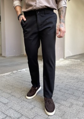 Dynamo ανδρικό μαύρο παντελόνι υφασμάτινο Chinos D1316