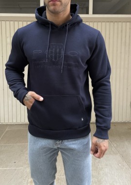 Everbest Ανδρικό Plus Size navy φούτερ με κουκούλα 251006N