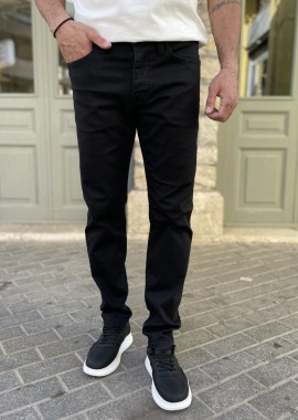 Ανδρικό μαύρο τζιν ελαστικό ίσια γραμμή με κουμπιά GB55272