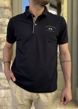 Everbest ανδρική μπλε navy Polo μπλούζα Plus Size 262838N