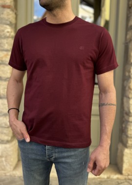 Everbest ανδρικό μπορντό βαμβακερό Plus Size T-shirt 2628000B