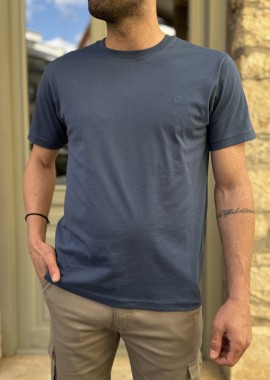 Everbest ανδρικό μπλε Indigo βαμβακερό Plus Size T-shirt 2628000I